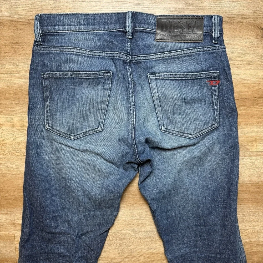 Diesel‎ D-Strukt Jeans Men 29x32 Blue Slim Fit Stretch Dark Wash Patched 09B03